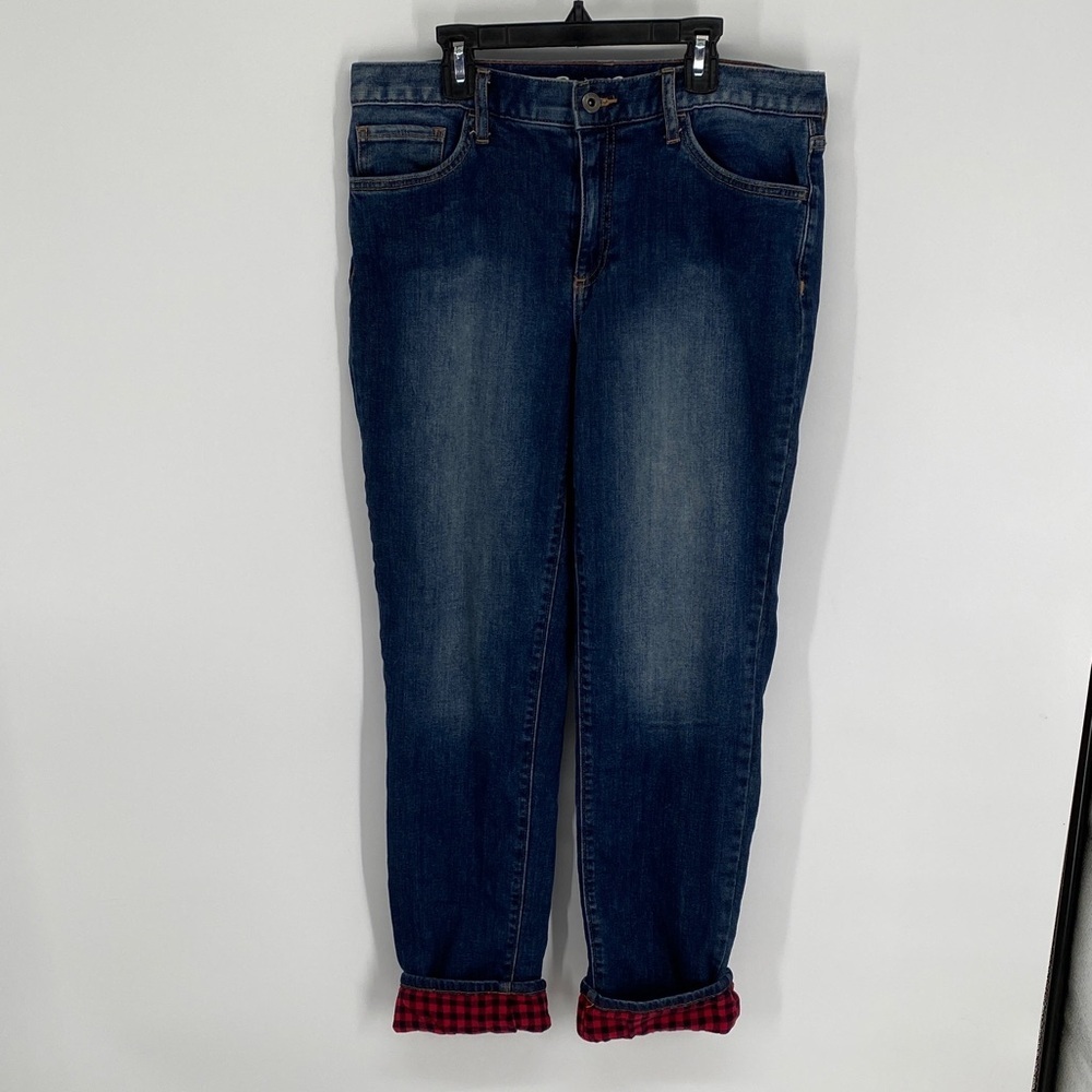 Eddie Bauer Flannel Lined Jeans Boyfriend Fit Size 6